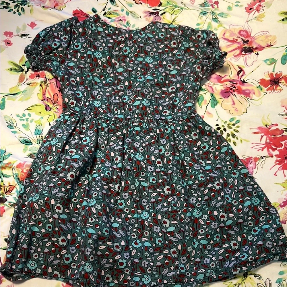Blue Puff Sleeve Sundress with Peter Pan Collar
